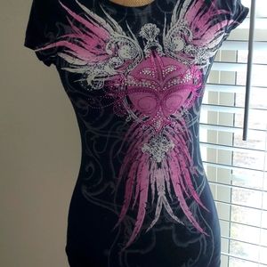 Junior Black pink top